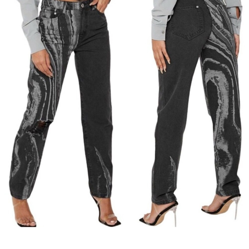Maniere de voir Marble Print Mom Jeans